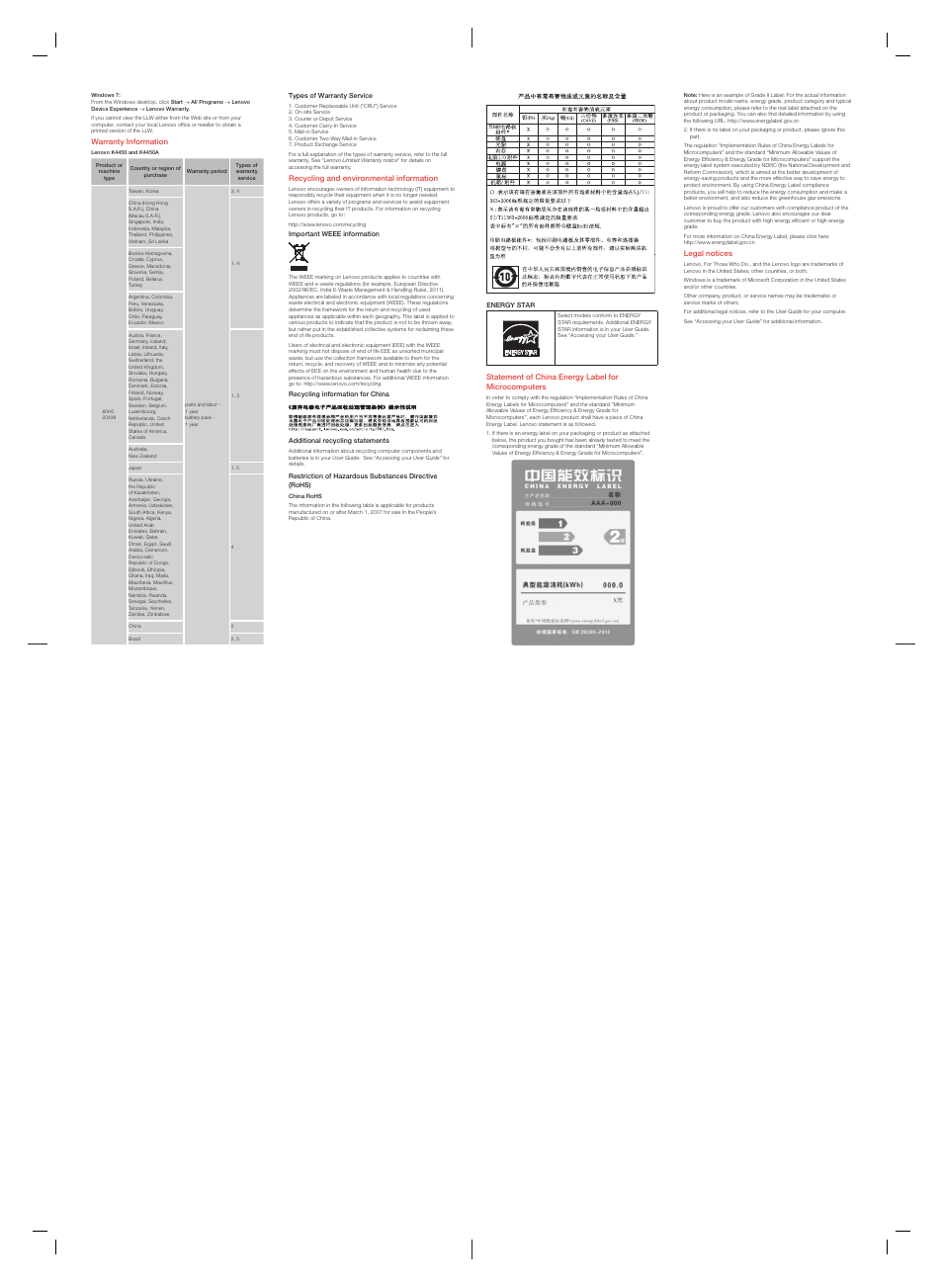 Lenovo K4450 Notebook User Manual | Page 2 / 2