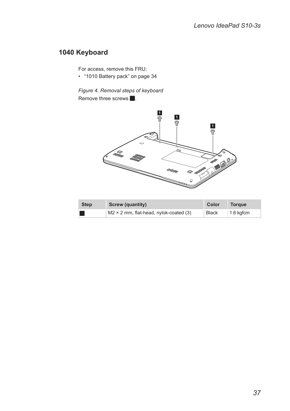 1040 keyboard, Lenovo ideapad s10-3s | Lenovo IdeaPad S10-3s User Manual | Page 41 / 81