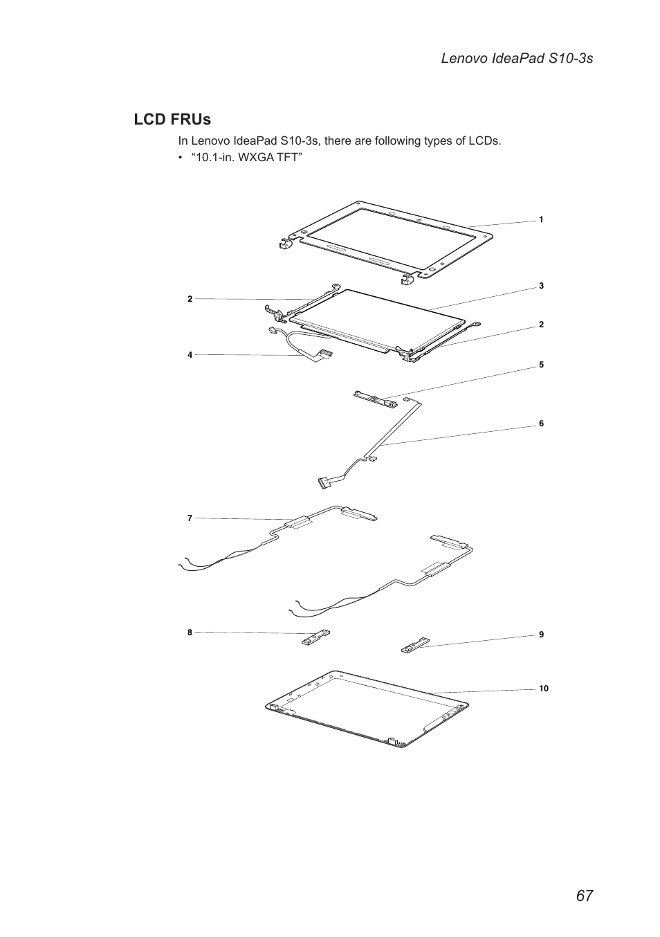 Lcd frus, Lenovo ideapad s10-3s | Lenovo IdeaPad S10-3s User Manual | Page 71 / 81