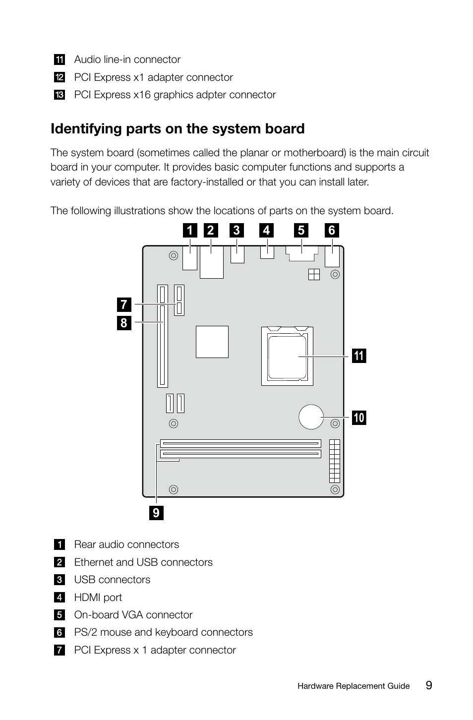 Identifying parts on the system board | Lenovo 3000 H310 Desktop User Manual | Page 12 / 29