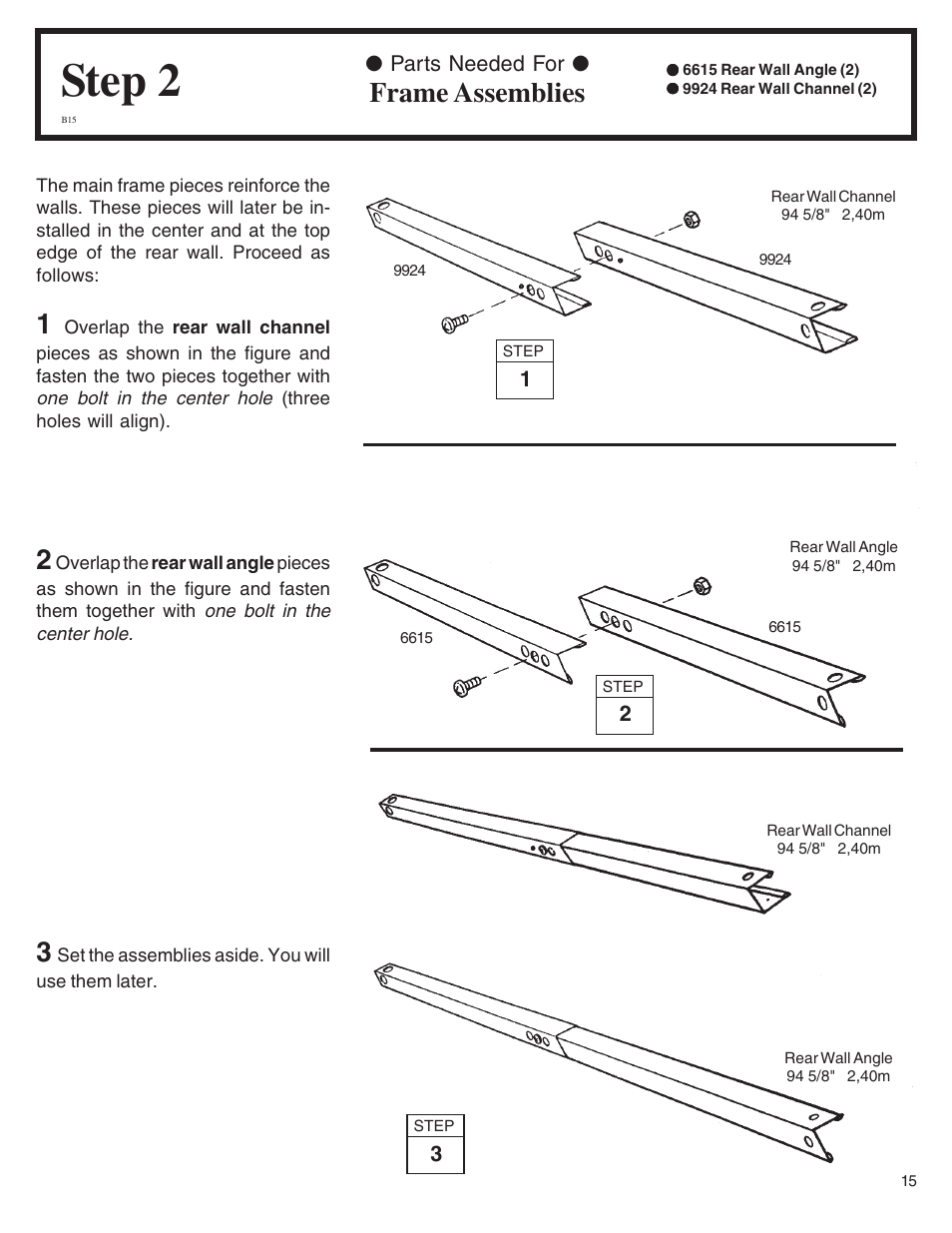 Step 2, Frame assemblies | Arrow Plastic SA8662-A User Manual | Page 15 / 32