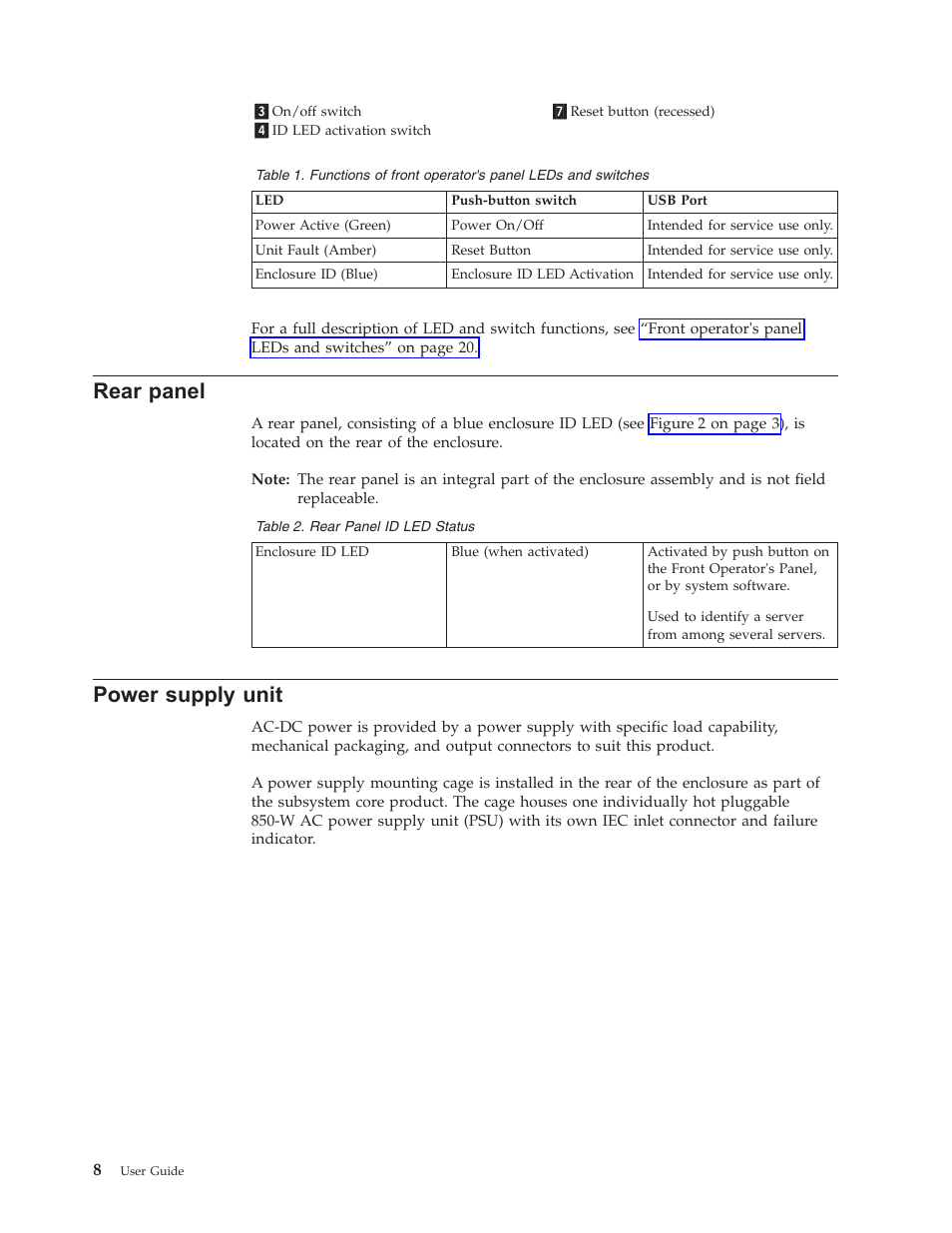 Rear panel, Power supply unit, Rear | Panel, Power, Supply, Unit | Lenovo Secure Managed Client User Manual | Page 16 / 44
