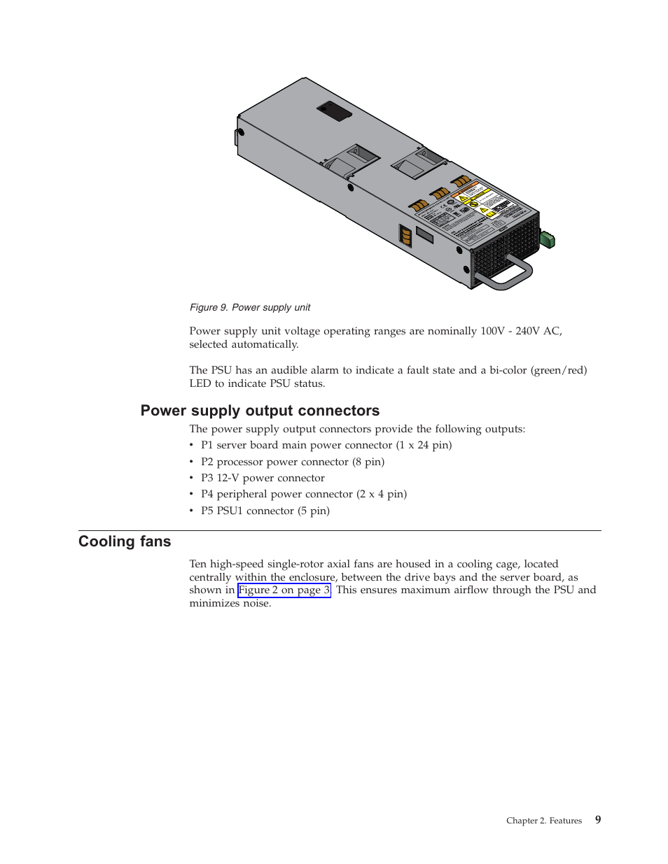 Power supply output connectors, Cooling fans, Power | Supply, Output, Connectors, Cooling, Fans | Lenovo Secure Managed Client User Manual | Page 17 / 44
