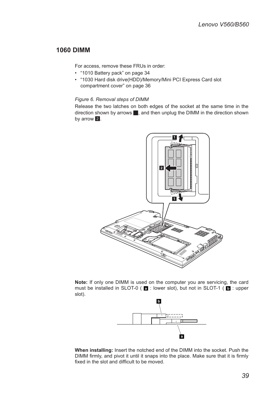 1060 dimm | Lenovo V560 Notebook User Manual | Page 43 / 90