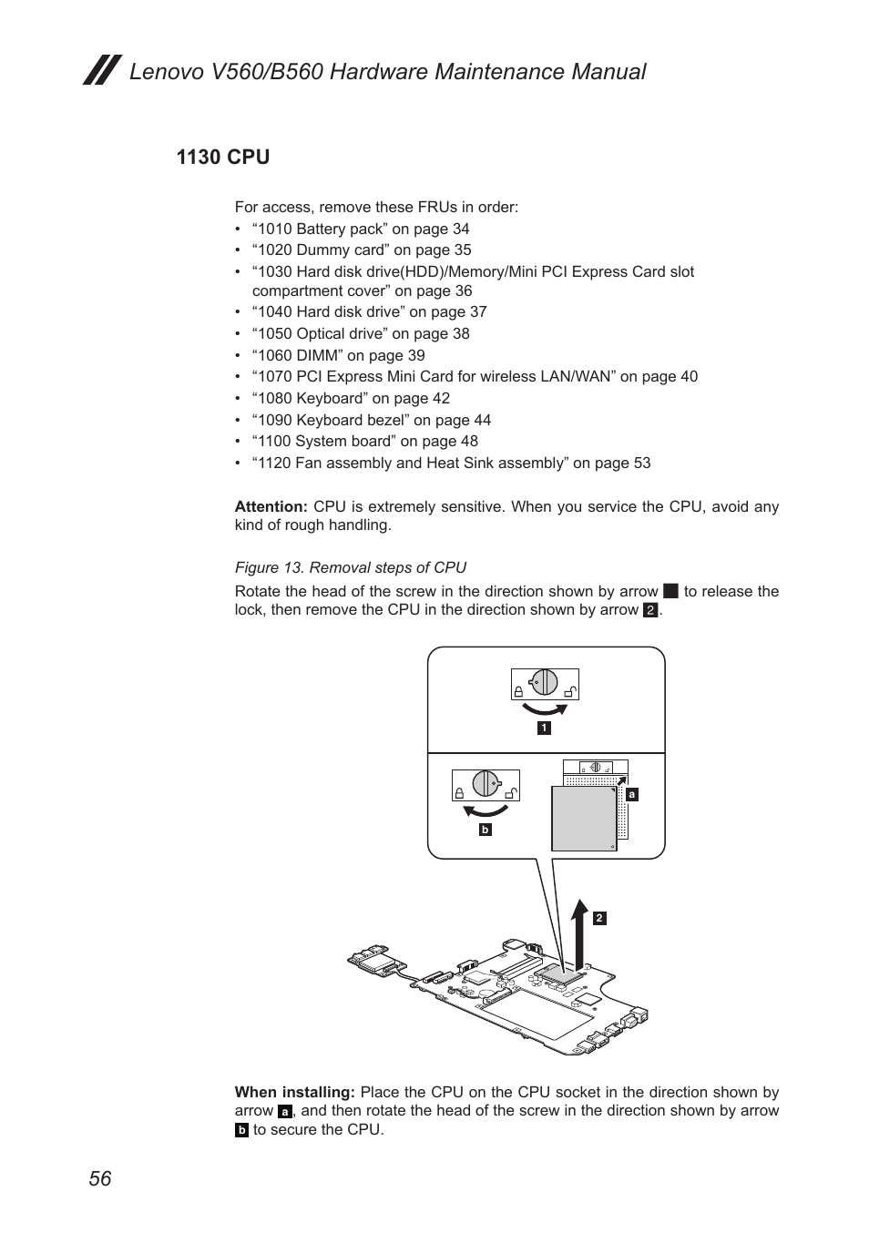1130 cpu | Lenovo V560 Notebook User Manual | Page 60 / 90