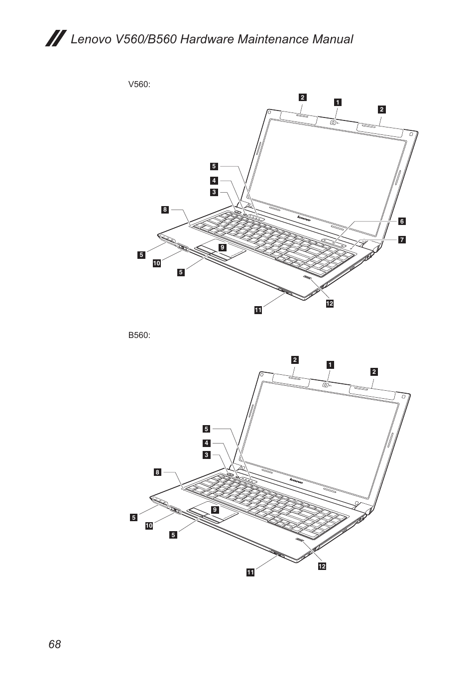 V560, B560 | Lenovo V560 Notebook User Manual | Page 72 / 90