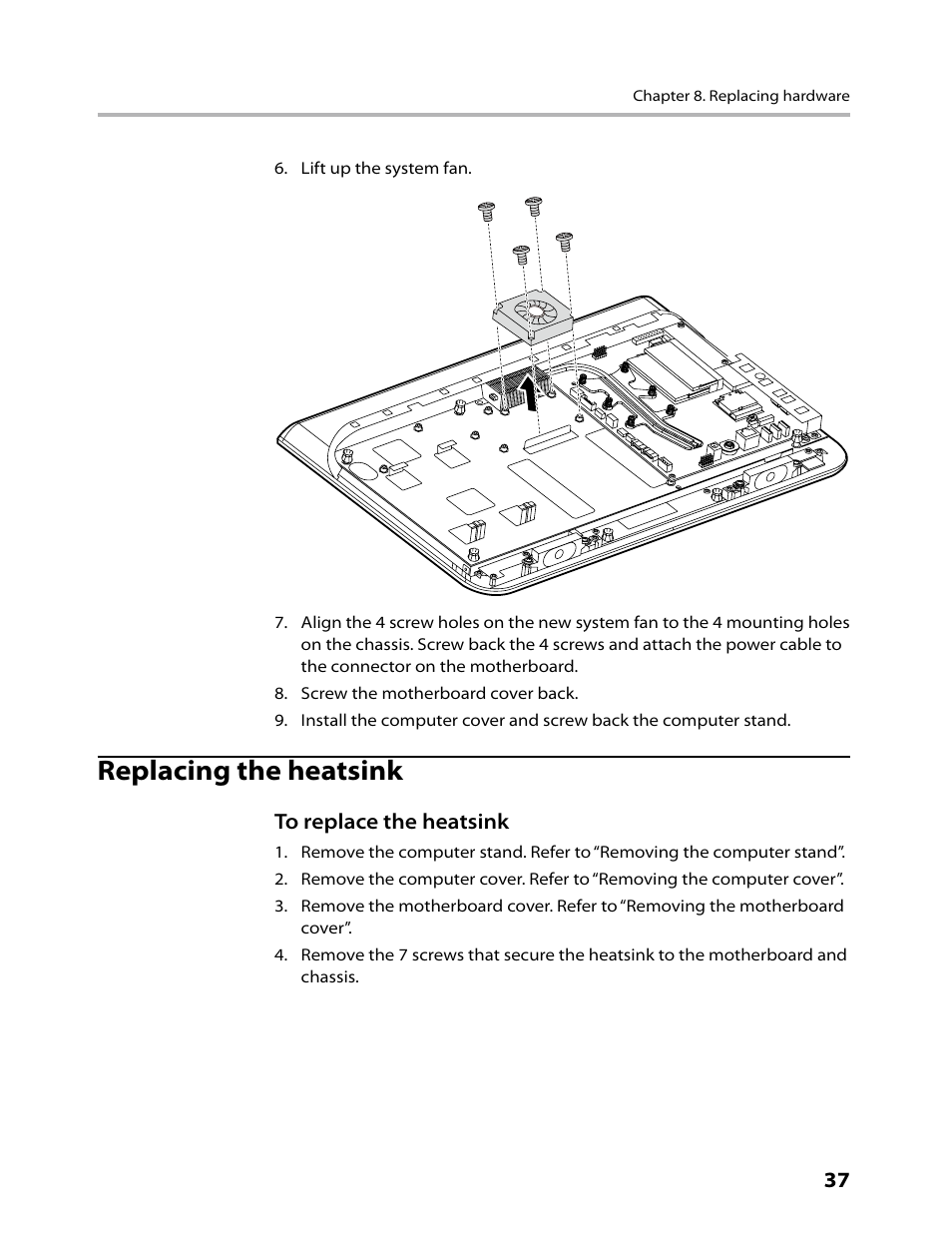 Replacing the heatsink | Lenovo C200 All-In-One User Manual | Page 39 / 56
