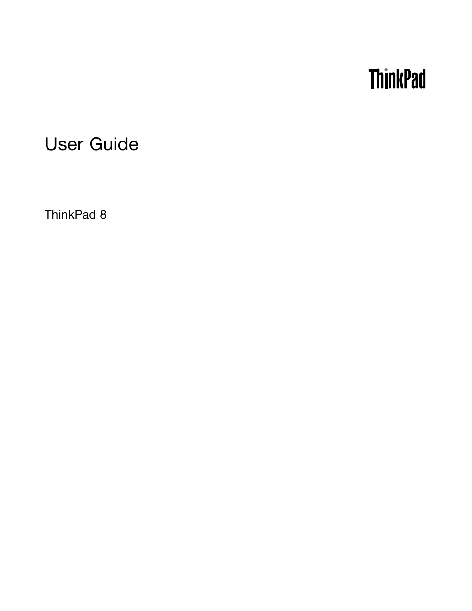 Lenovo ThinkPad 8 User Manual | 74 pages