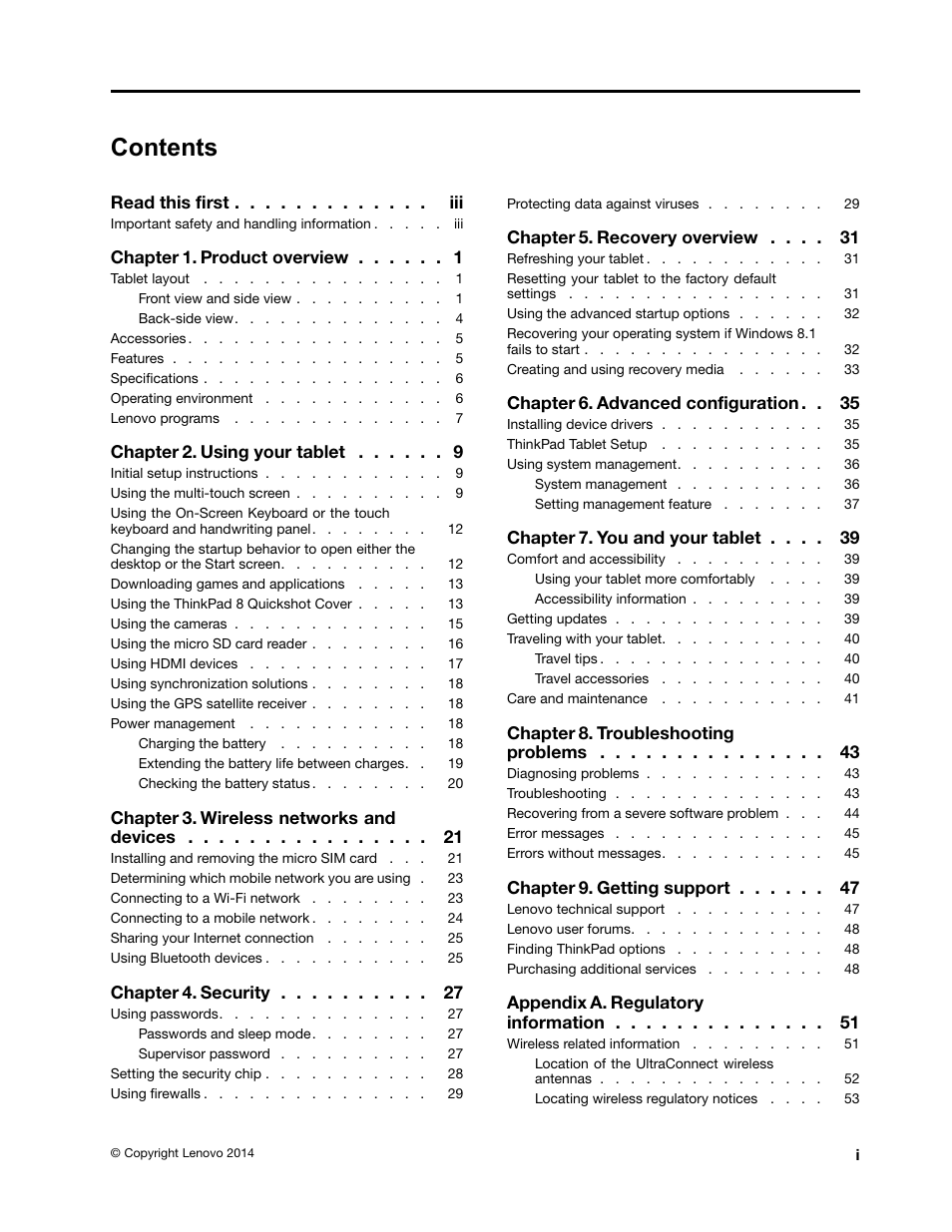 Lenovo ThinkPad 8 User Manual | Page 3 / 74