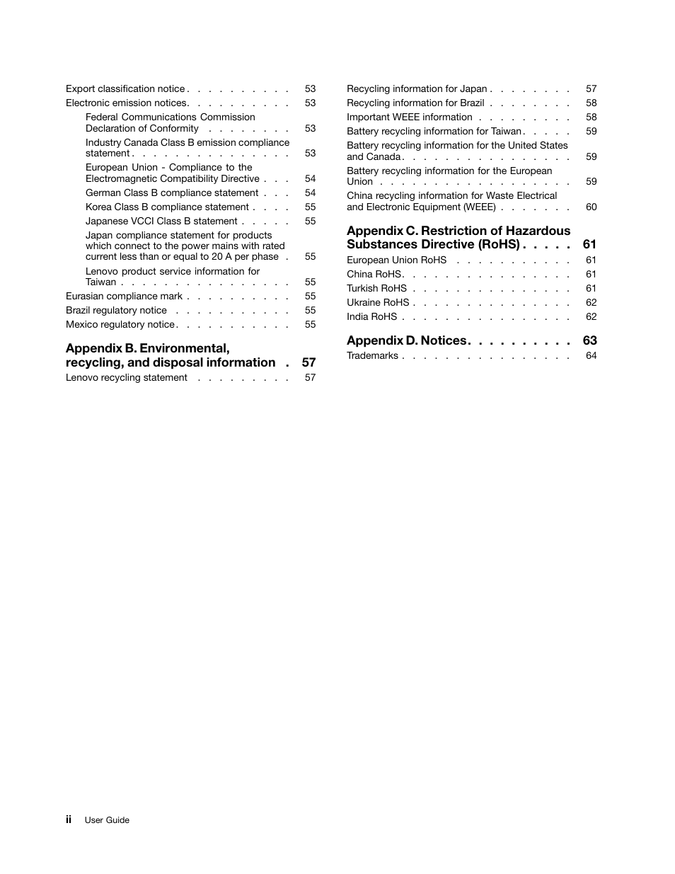 Appendix d. notices | Lenovo ThinkPad 8 User Manual | Page 4 / 74