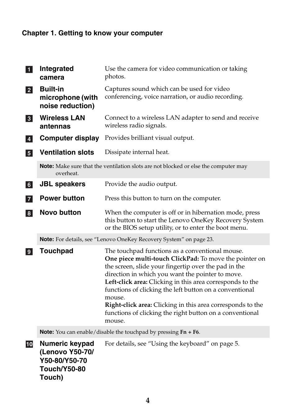 Lenovo Y40-70 User Manual | Page 10 / 38