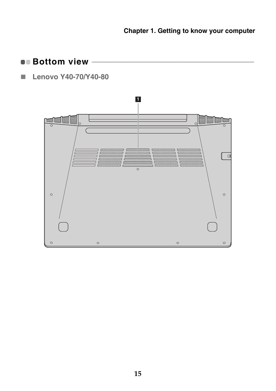 Bottom view | Lenovo Y40-70 User Manual | Page 21 / 38