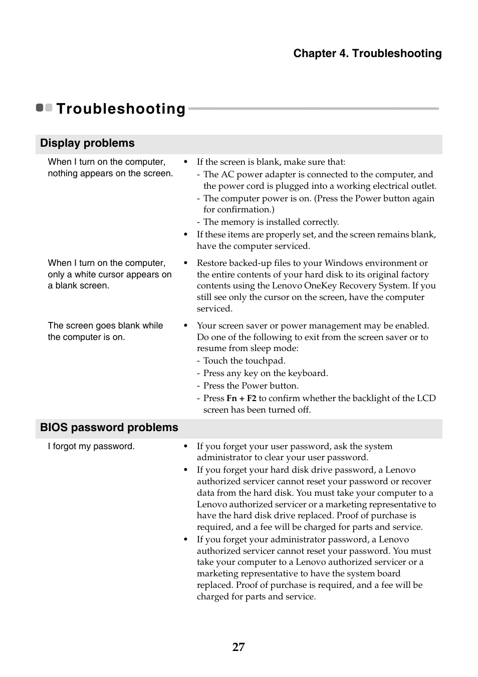 Troubleshooting | Lenovo Y40-70 User Manual | Page 33 / 38