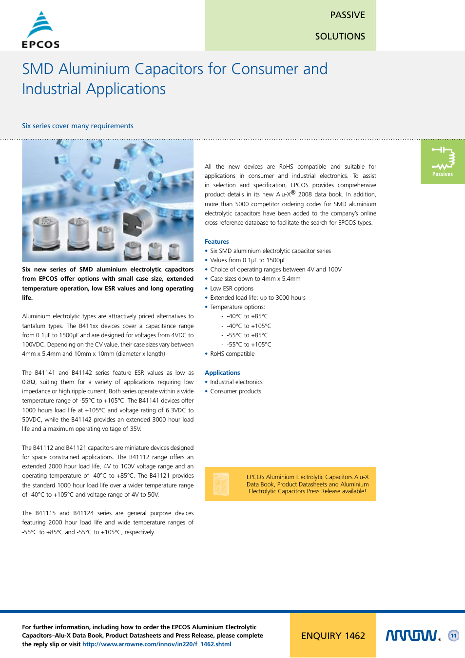 Passive solutions, Enquiry 1462 | Arrow Plastic 3M Network Card User Manual | Page 11 / 36