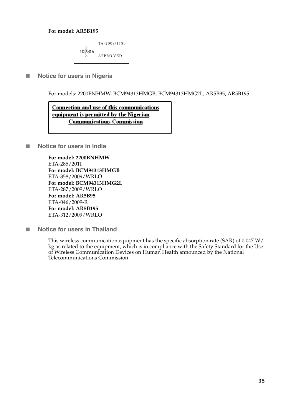 Lenovo IdeaPad U310 User Manual | Page 35 / 39