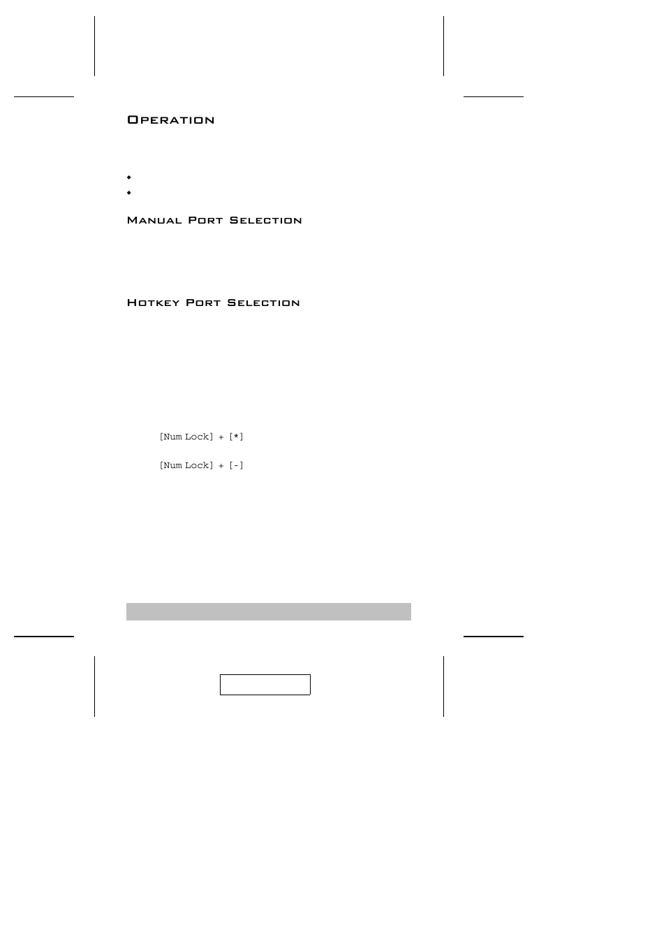 Operation, Manual port selection, Hotkey port selection | ATEN CS-72A User Manual | Page 11 / 16