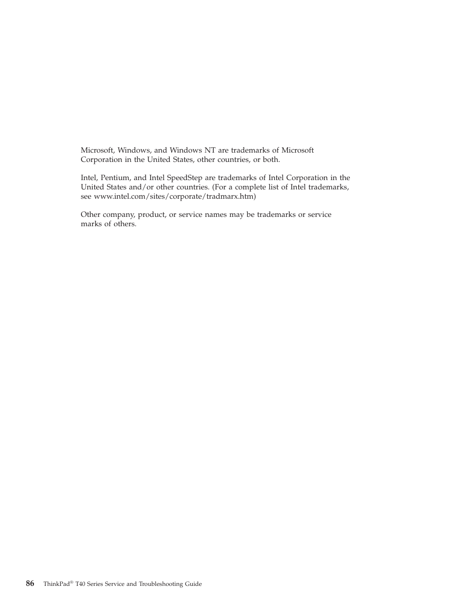 Lenovo ThinkPad T43p User Manual | Page 108 / 112