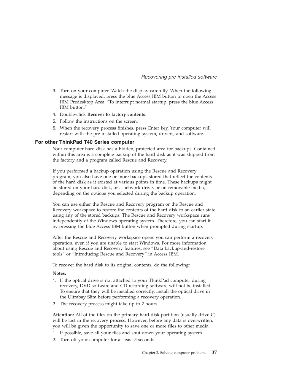 For other thinkpad t40 series computer, Other, Thinkpad | Series, Computer | Lenovo ThinkPad T43p User Manual | Page 59 / 112