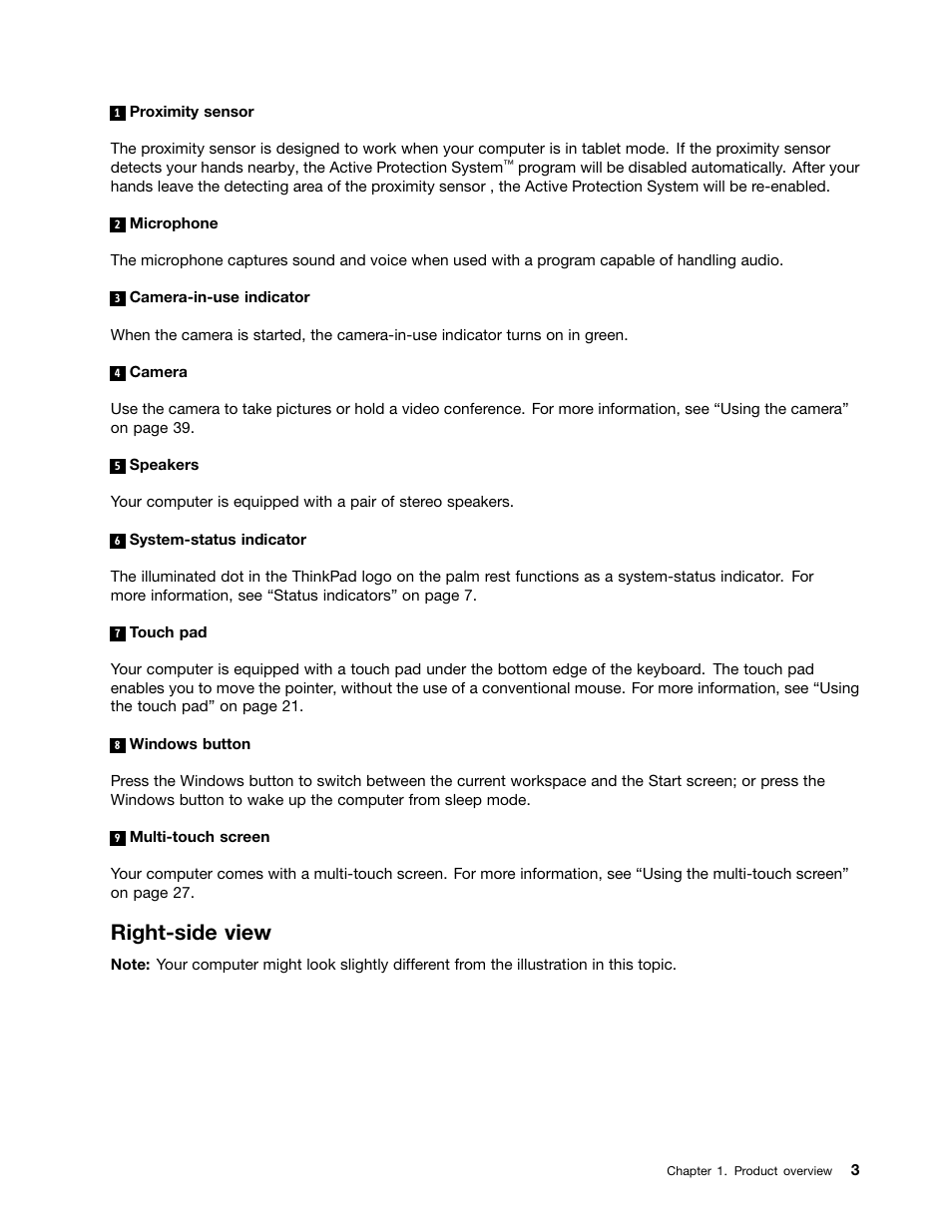 Right-side view | Lenovo ThinkPad 11e User Manual | Page 19 / 160