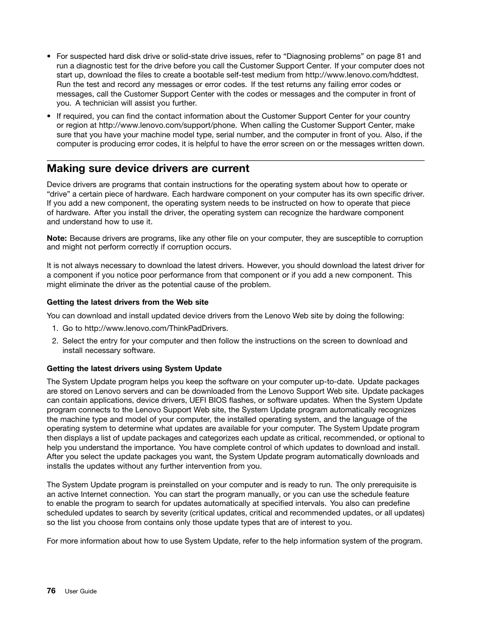Making sure device drivers are current | Lenovo ThinkPad 11e User Manual | Page 92 / 160