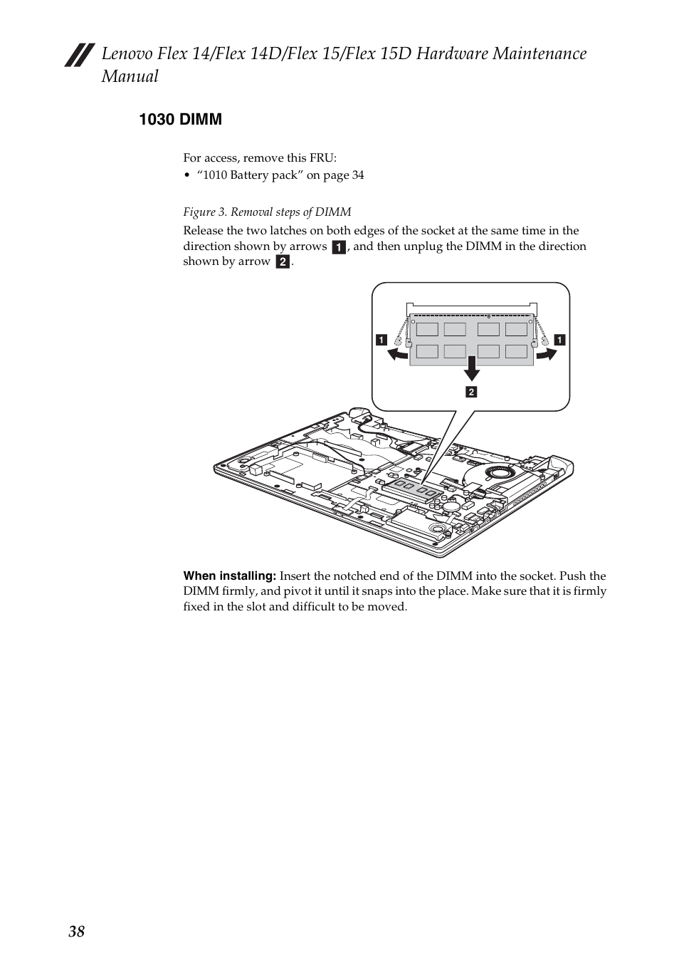 1030 dimm | Lenovo IdeaPad Flex 14D Notebook User Manual | Page 42 / 90