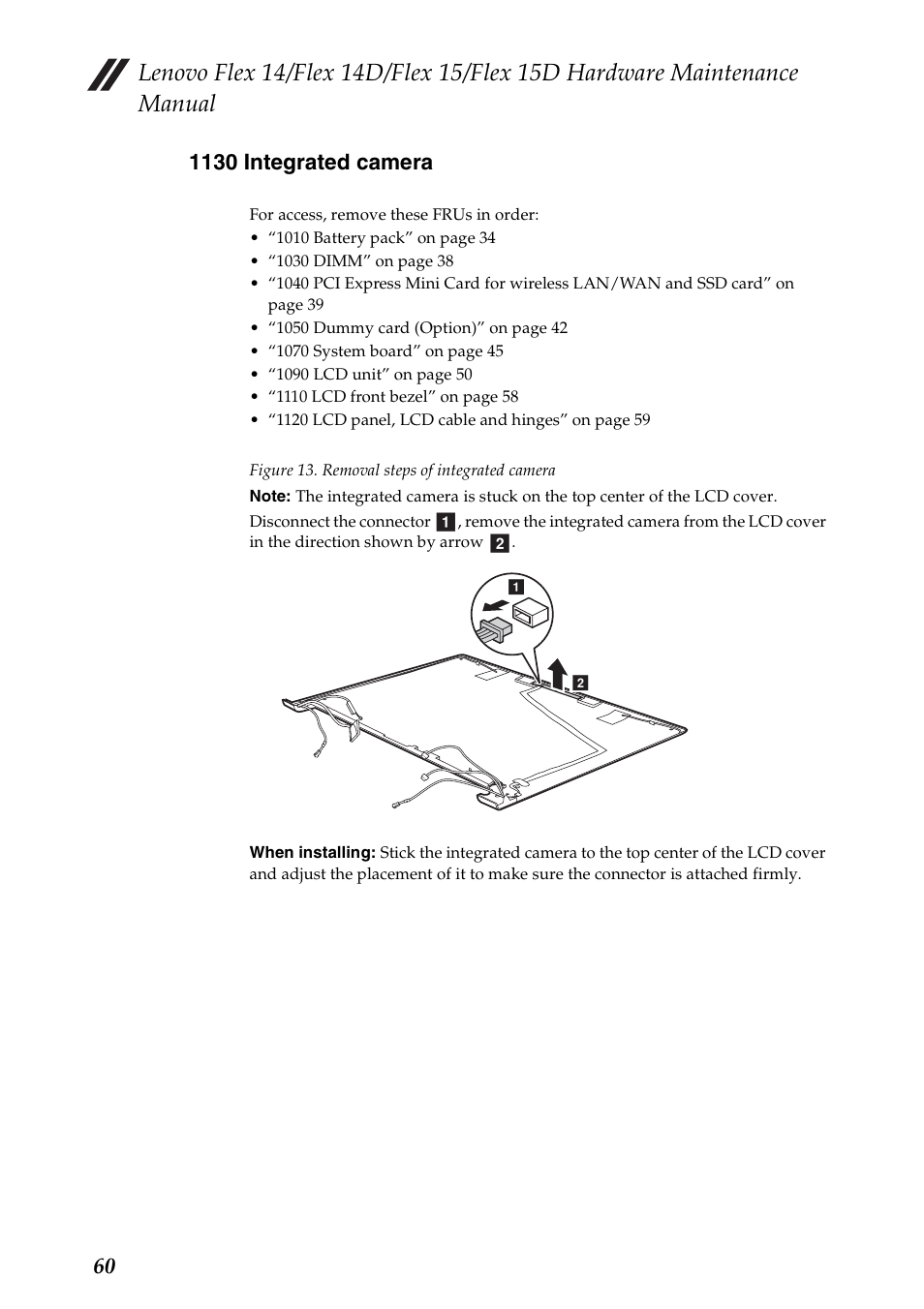 1130 integrated camera | Lenovo IdeaPad Flex 14D Notebook User Manual | Page 64 / 90