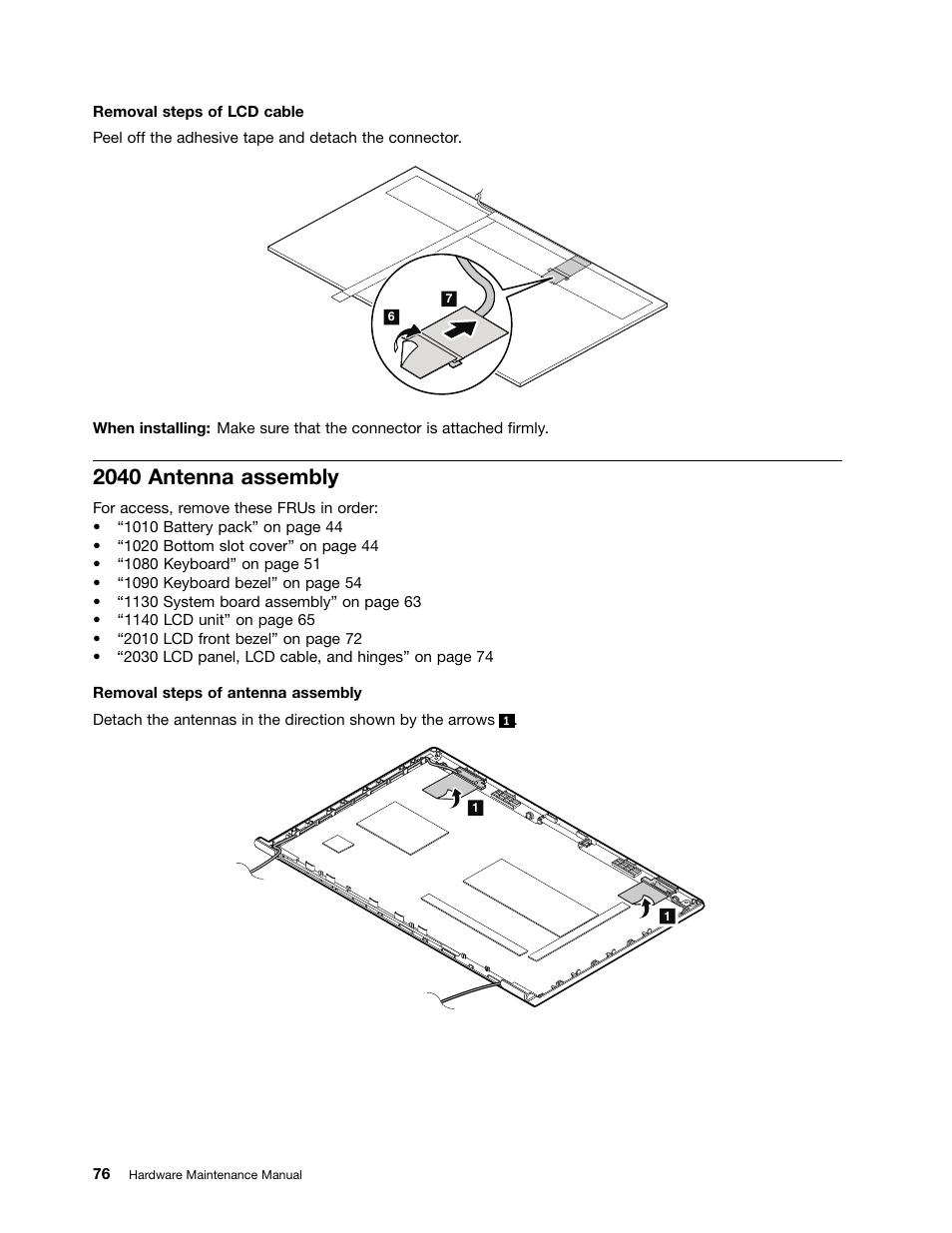 2040 antenna assembly | Lenovo B575e Notebook User Manual | Page 82 / 102