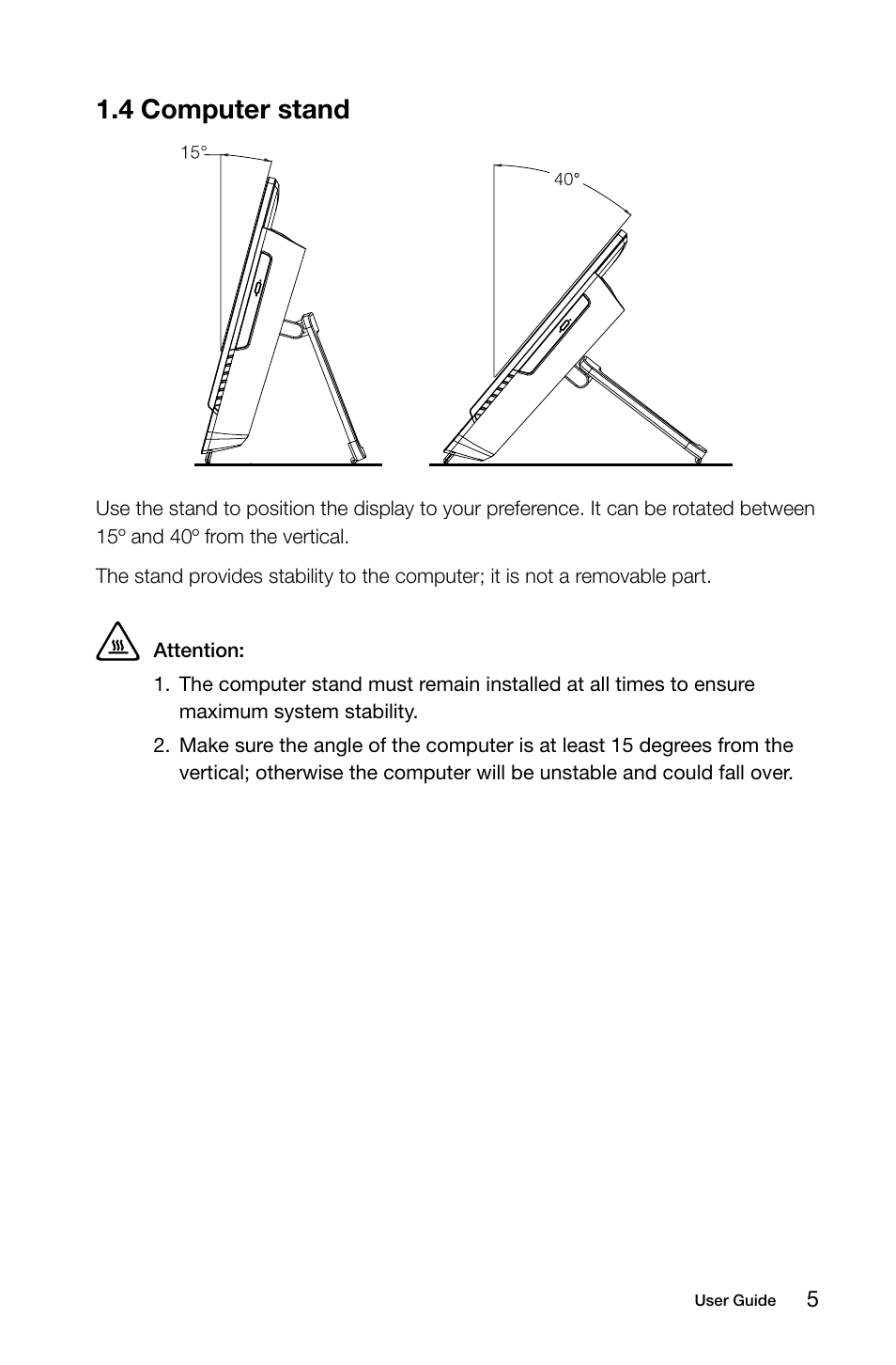 4 computer stand | Lenovo IdeaCentre B325 User Manual | Page 10 / 53