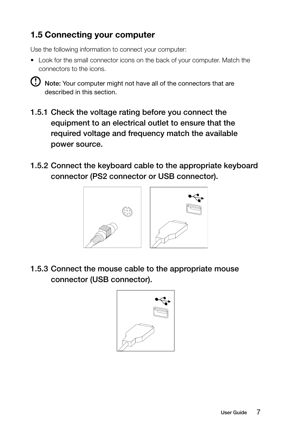 5 connecting your computer | Lenovo IdeaCentre B325 User Manual | Page 12 / 53