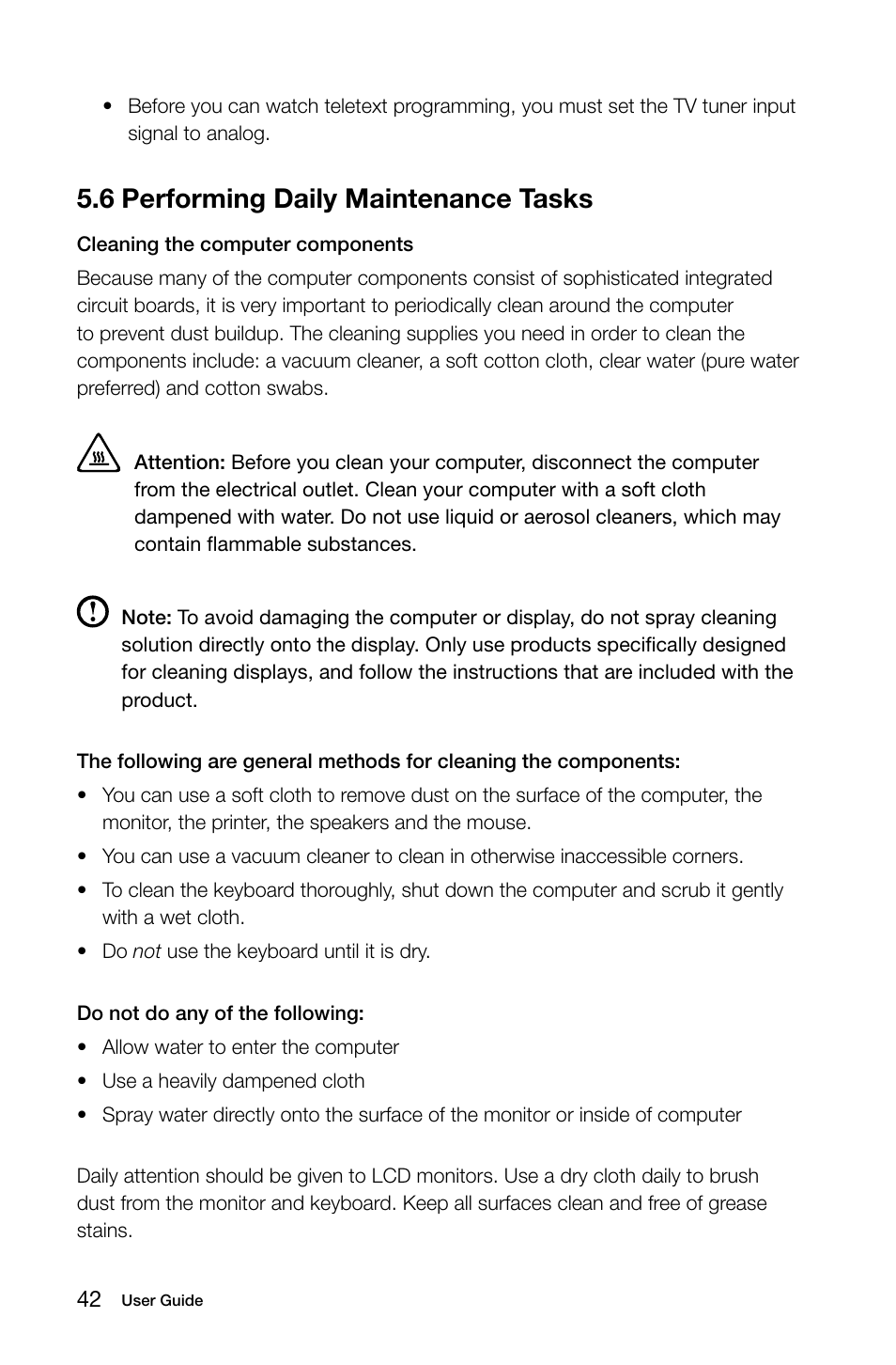6 performing daily maintenance tasks | Lenovo IdeaCentre B325 User Manual | Page 47 / 53