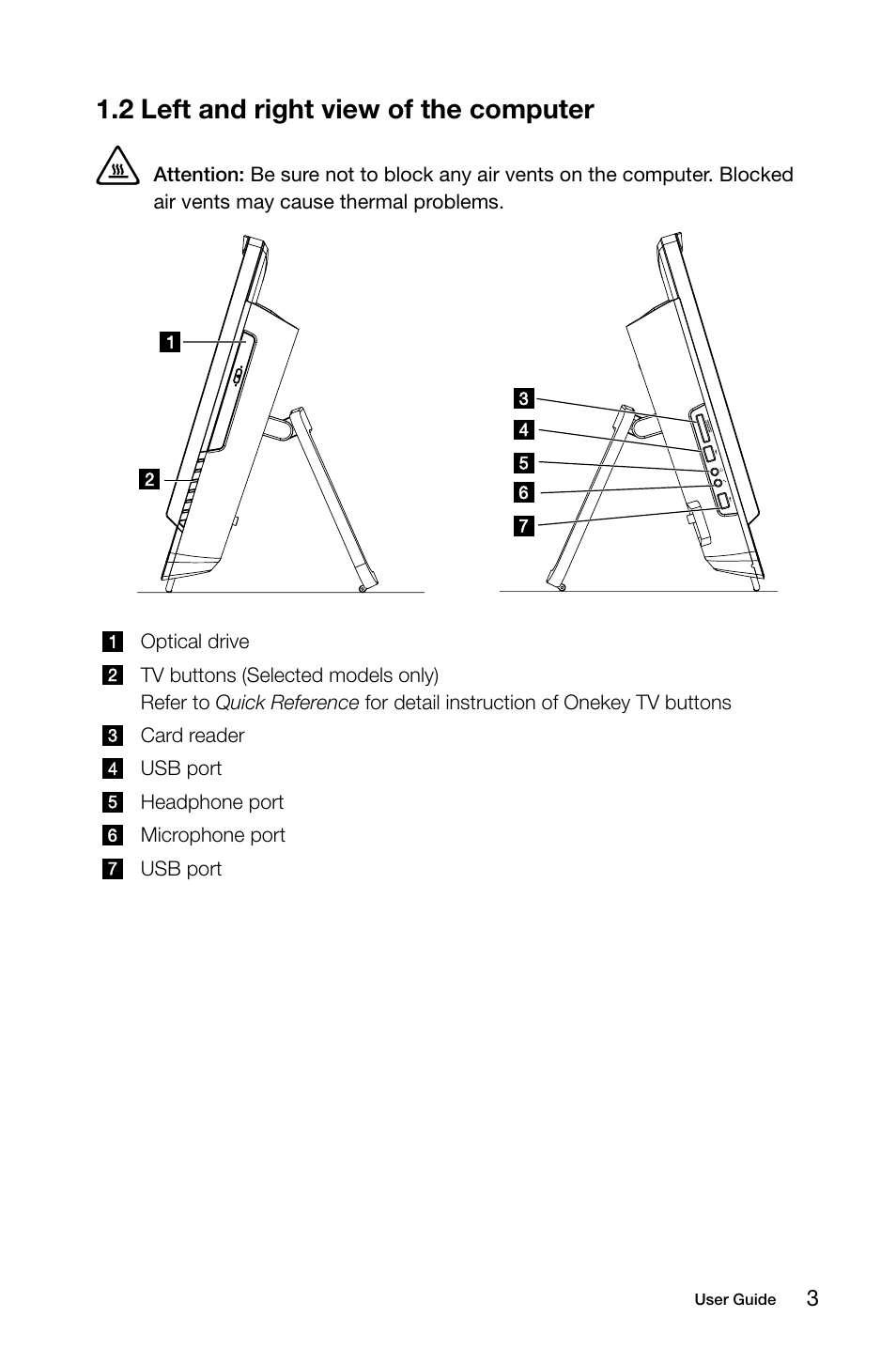 2 left and right view of the computer | Lenovo IdeaCentre B325 User Manual | Page 8 / 53