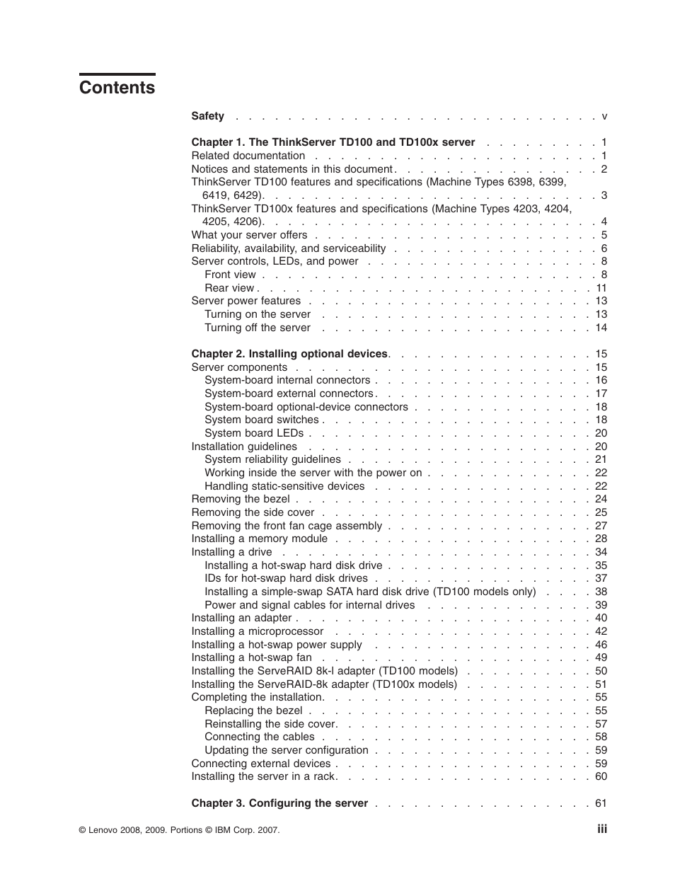 Lenovo ThinkServer TD100x User Manual | Page 5 / 98