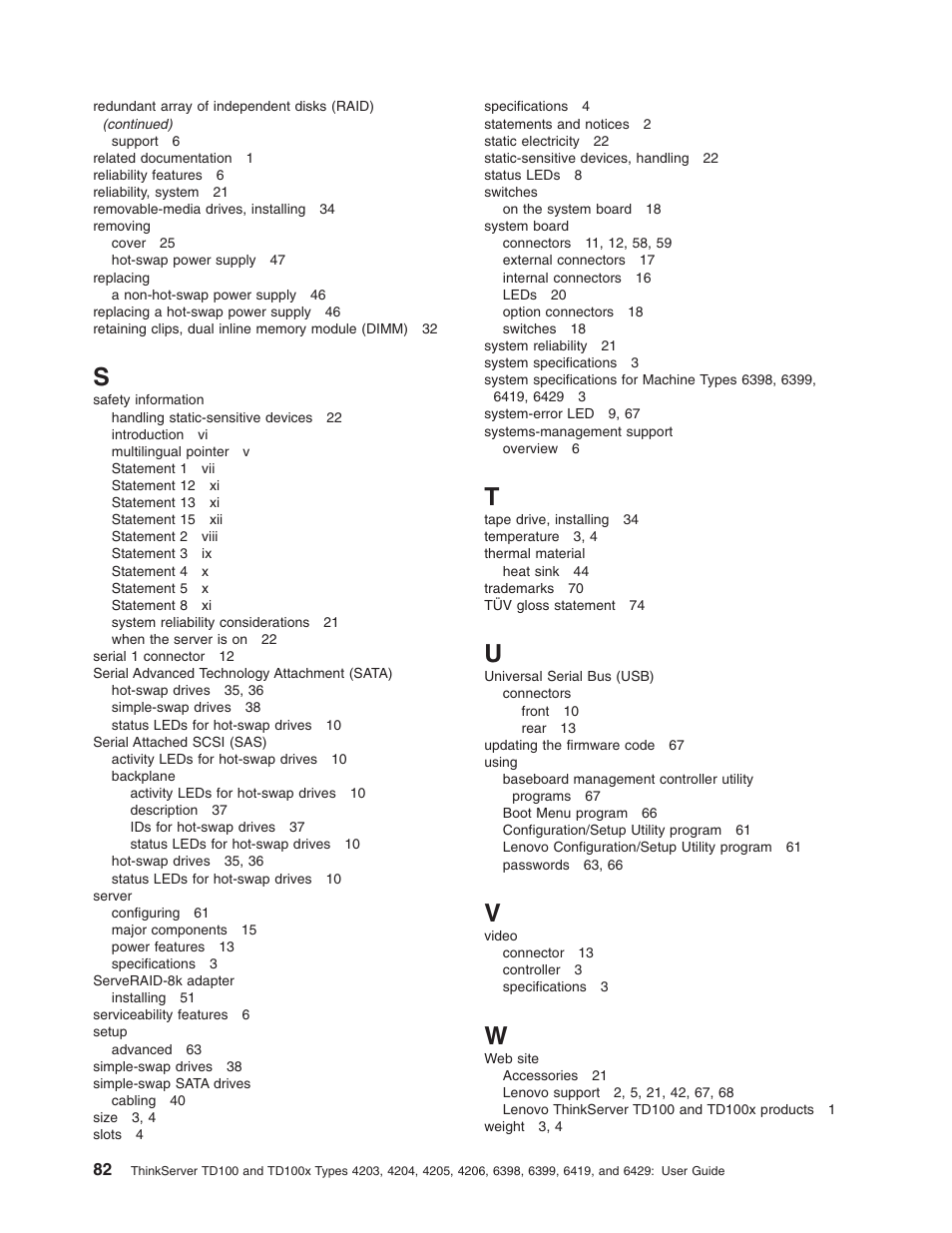 Lenovo ThinkServer TD100x User Manual | Page 96 / 98