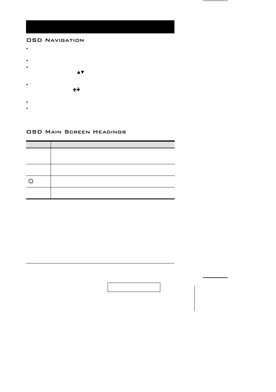 Osd navigation, Osd main screen headings | ATEN ACS-1208L User Manual | Page 21 / 35
