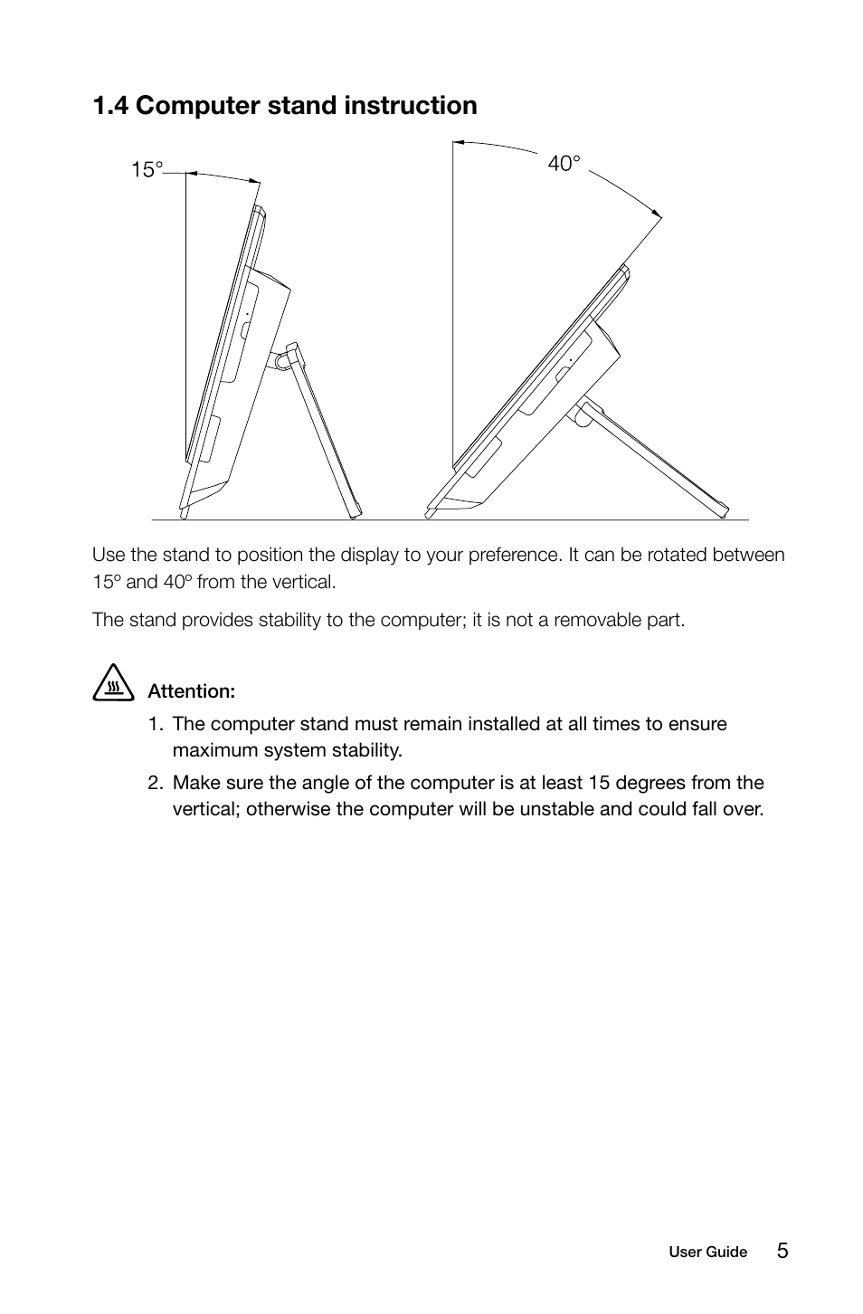 4 computer stand instruction | Lenovo IdeaCentre B520 User Manual | Page 10 / 49
