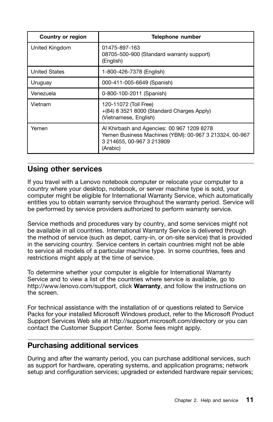 Using other services, Purchasing additional services | Lenovo ThinkServer RD330 User Manual | Page 19 / 36