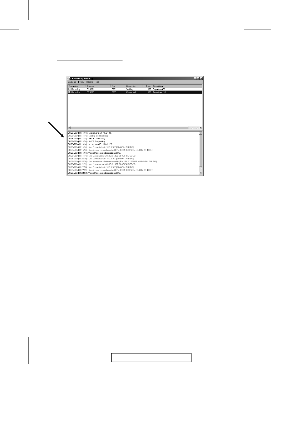 The event list window | ATEN CN-5000 User Manual | Page 97 / 110