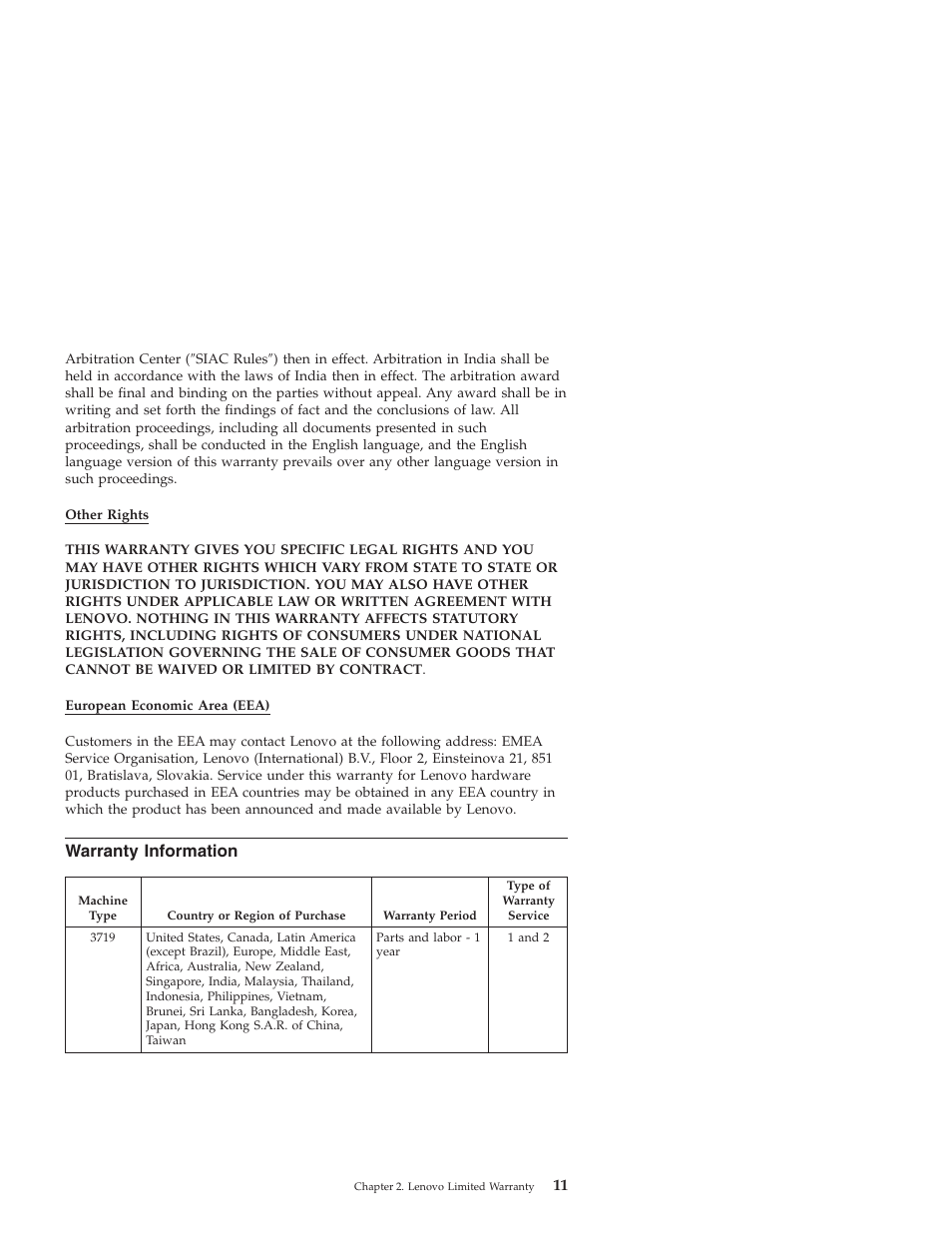 Warranty information, Warranty, Information | Lenovo ThinkServer RD210 User Manual | Page 17 / 34