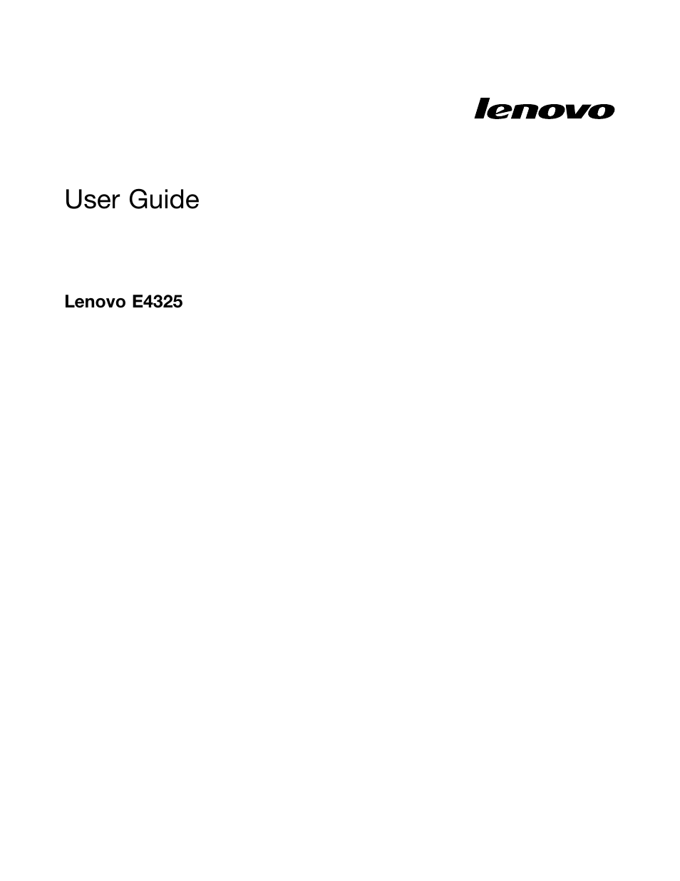 Lenovo E4325 User Manual | 70 pages