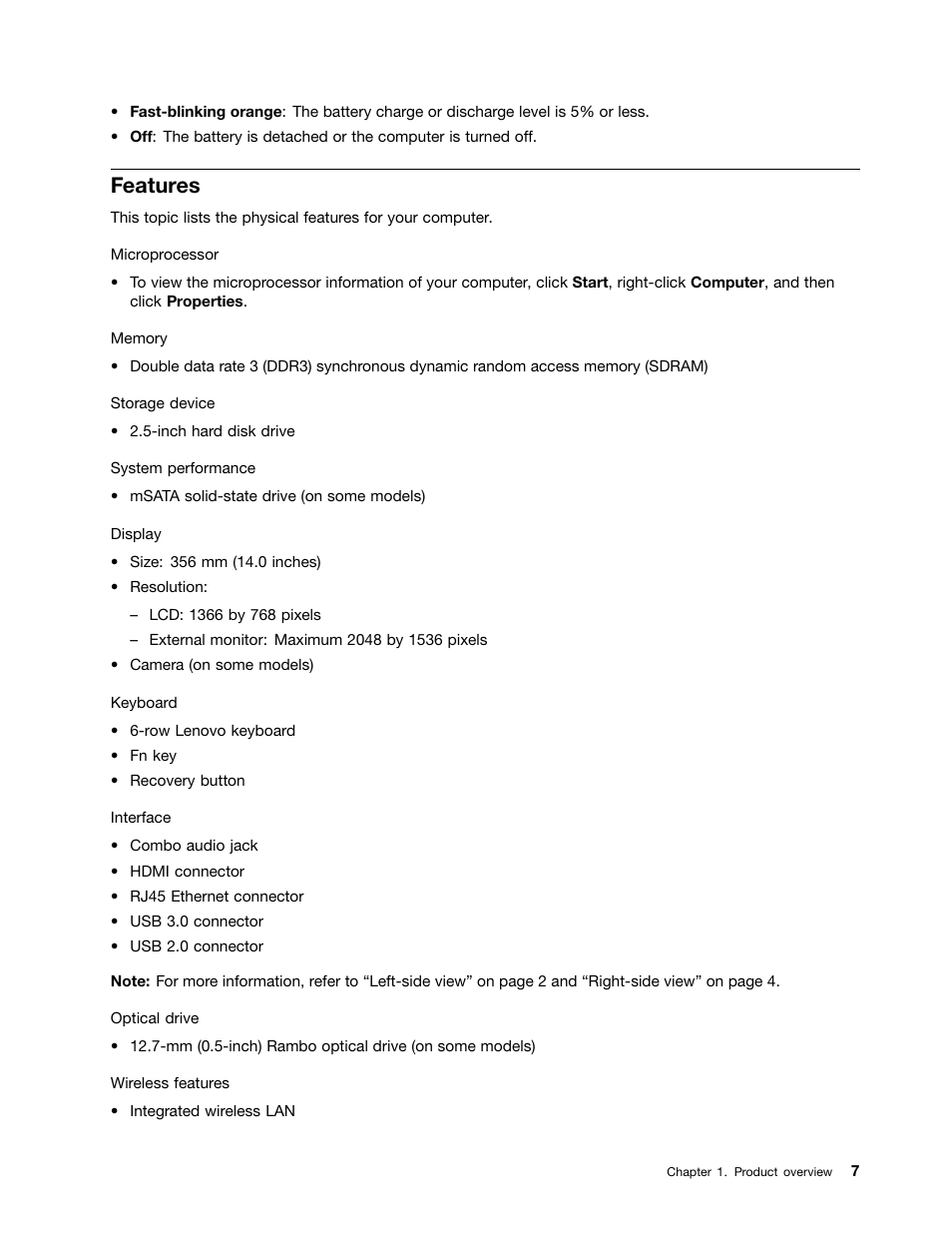 Features | Lenovo E4325 User Manual | Page 21 / 70