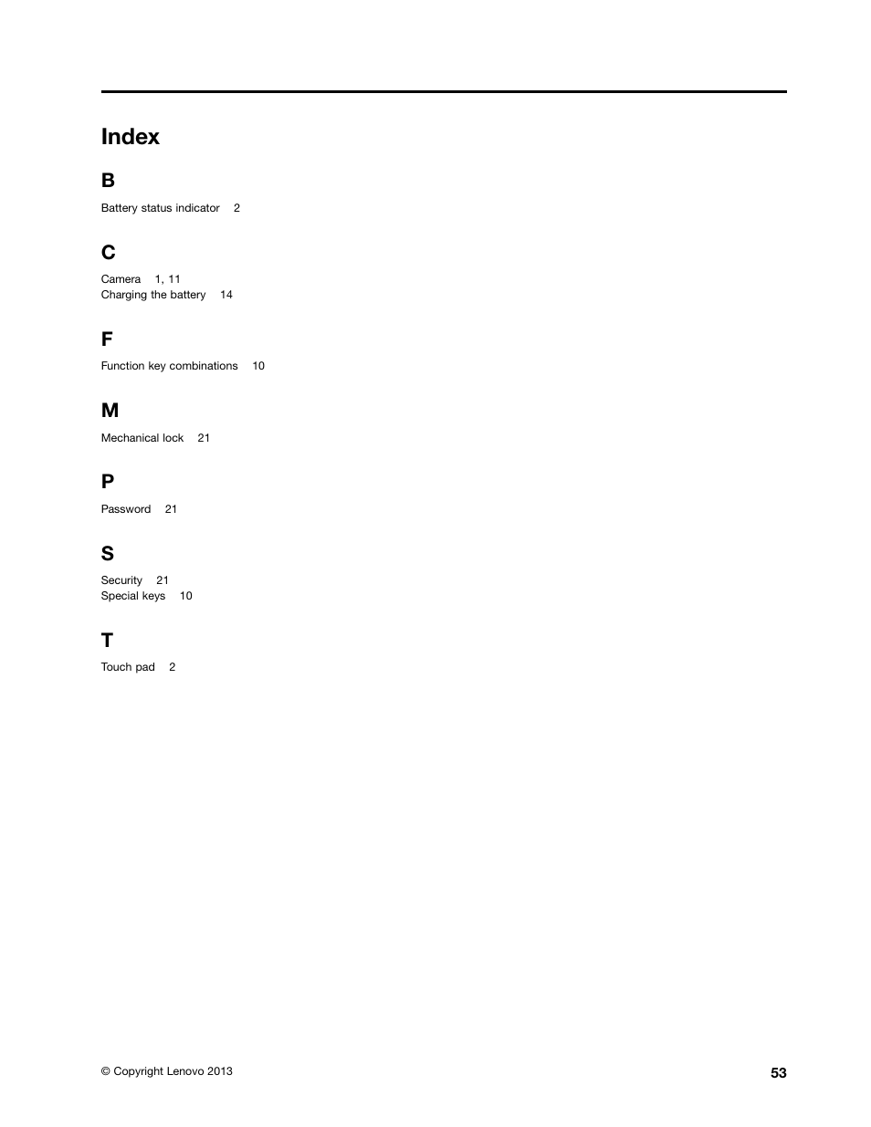 Index | Lenovo E4325 User Manual | Page 67 / 70