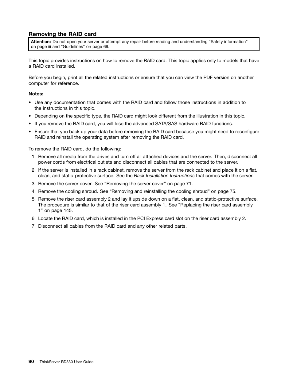Lenovo ThinkServer RD330 User Manual | Page 102 / 192