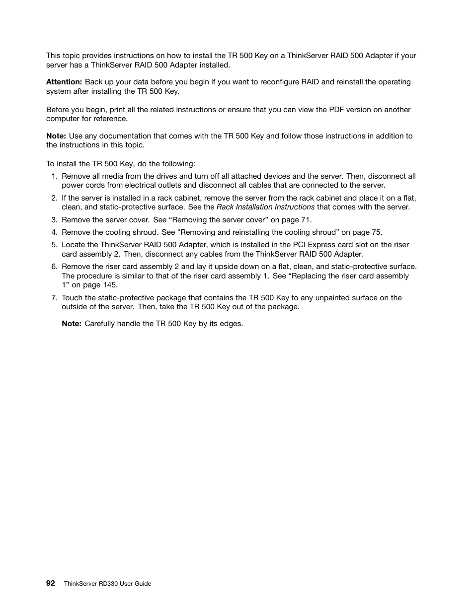 Lenovo ThinkServer RD330 User Manual | Page 104 / 192