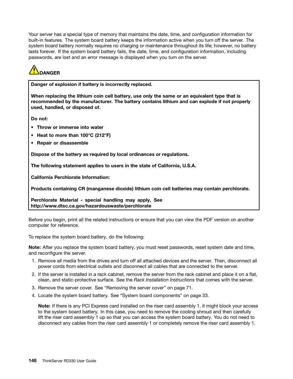 Lenovo ThinkServer RD330 User Manual | Page 160 / 192