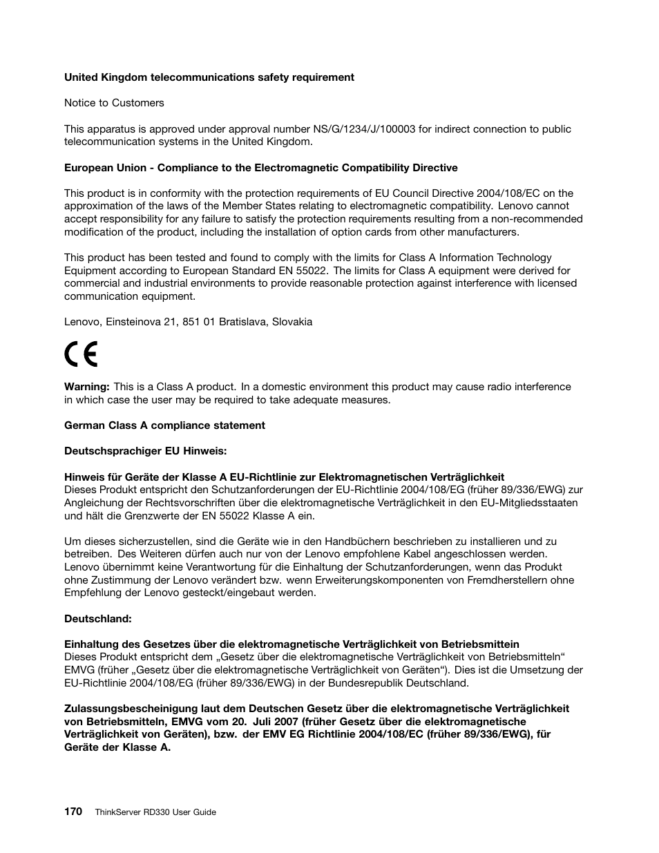 Lenovo ThinkServer RD330 User Manual | Page 182 / 192