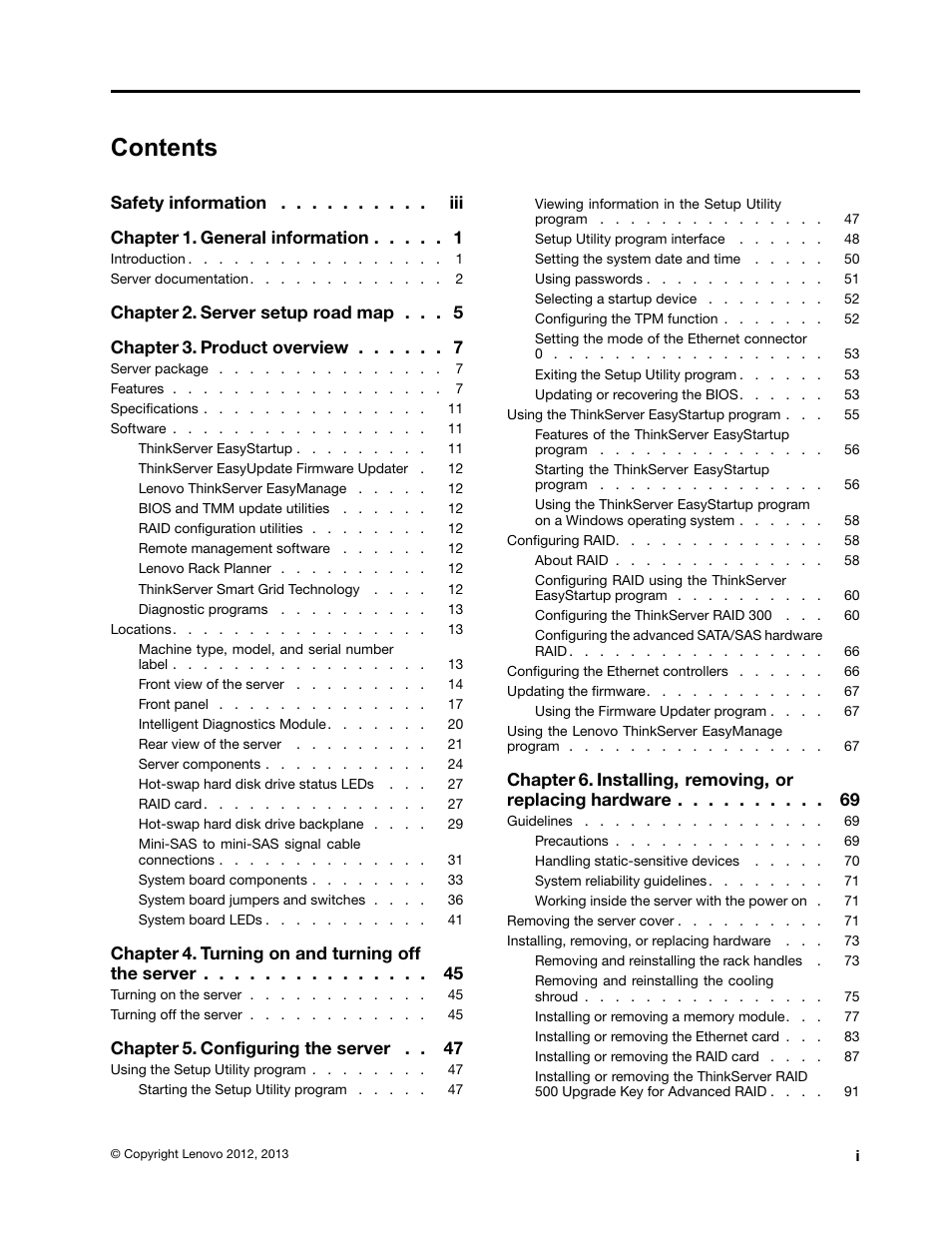 Lenovo ThinkServer RD330 User Manual | Page 3 / 192