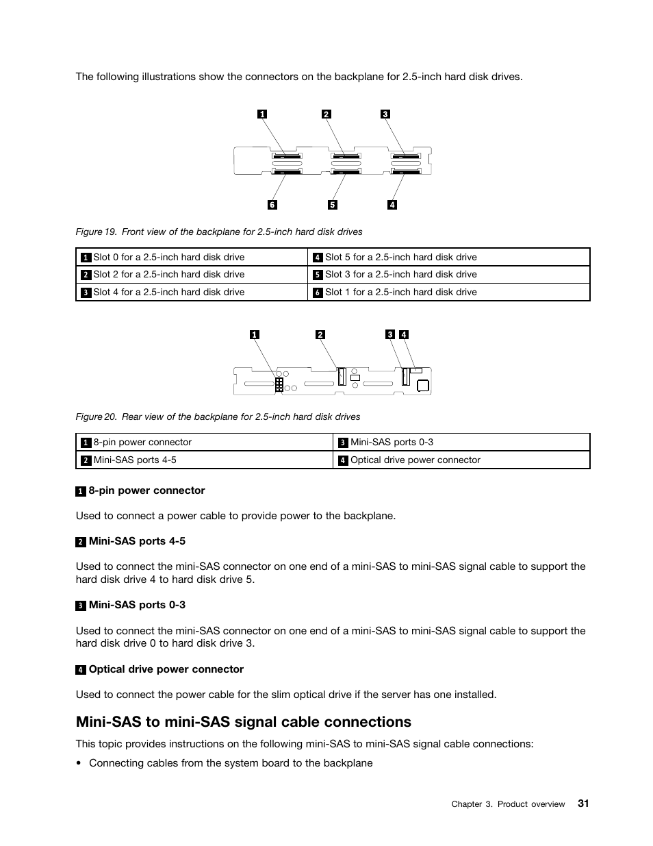 Mini-sas to mini-sas signal cable connections | Lenovo ThinkServer RD330 User Manual | Page 43 / 192