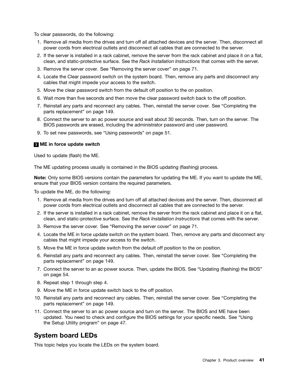 System board leds | Lenovo ThinkServer RD330 User Manual | Page 53 / 192