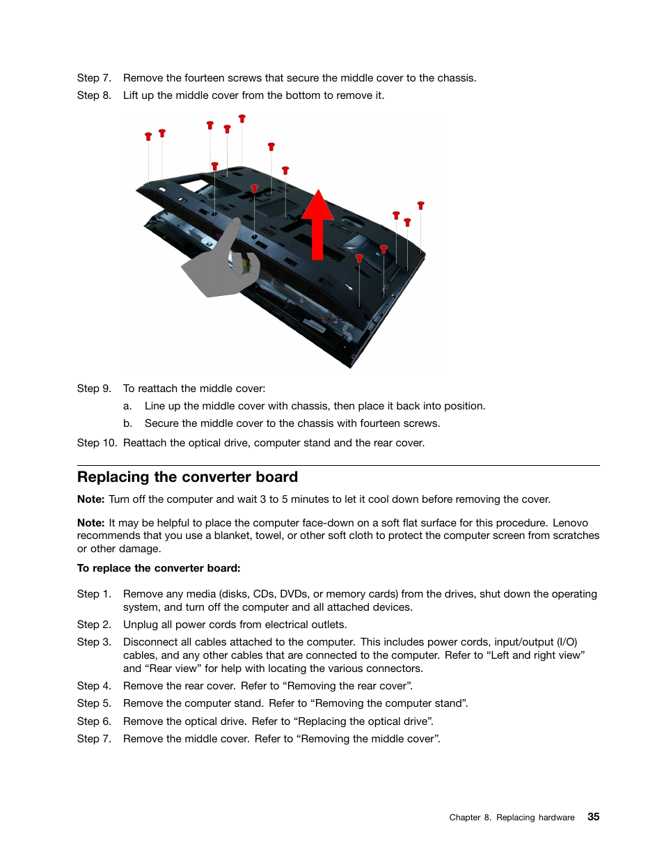 Replacing the converter board | Lenovo IdeaCentre B750 All-in-One User Manual | Page 41 / 61