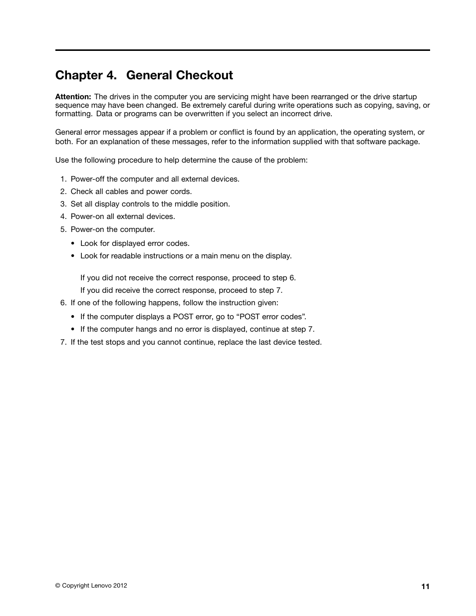 Chapter 4. general checkout | Lenovo C540 All-in-One User Manual | Page 17 / 69